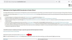 screenshot of eCenter home page showing location of assigned counselor contact information near the bottom with a red arrow